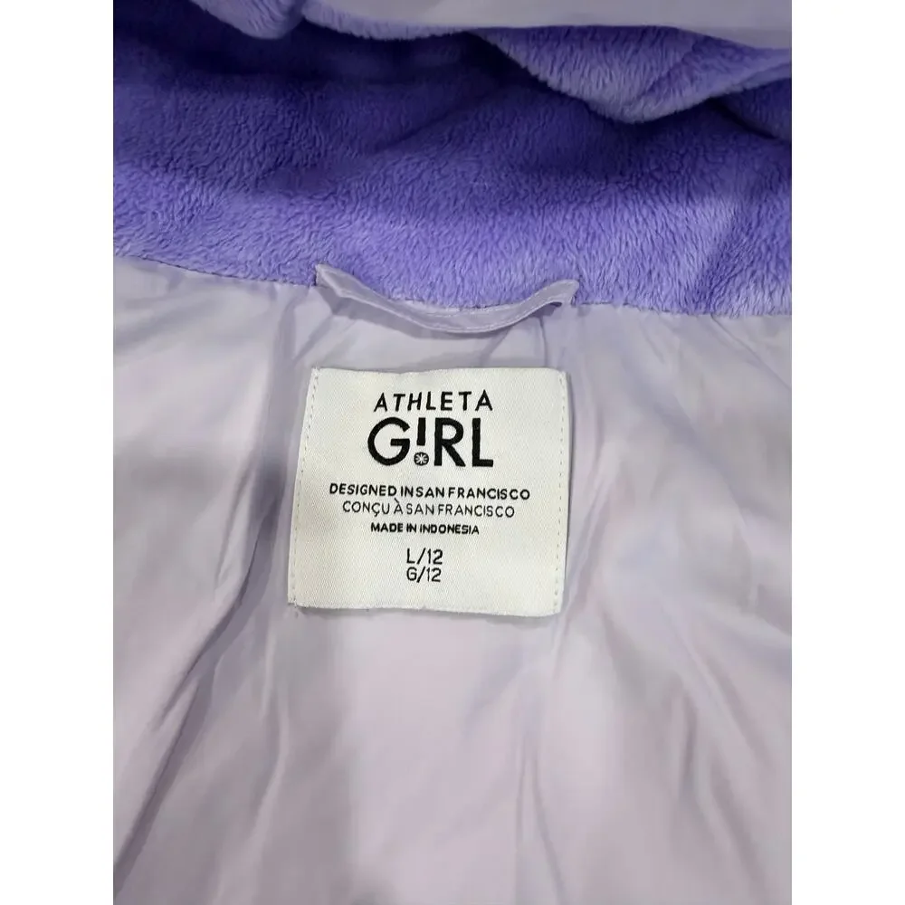 Athleta Girl Cloud Nine Hooded Down Puffer Vest Size L (12) - Picture 6 of 8